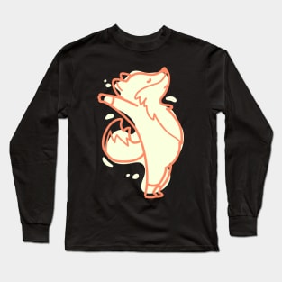 Fox Yoga Stretch Dancer Cute Fun Animal Long Sleeve T-Shirt